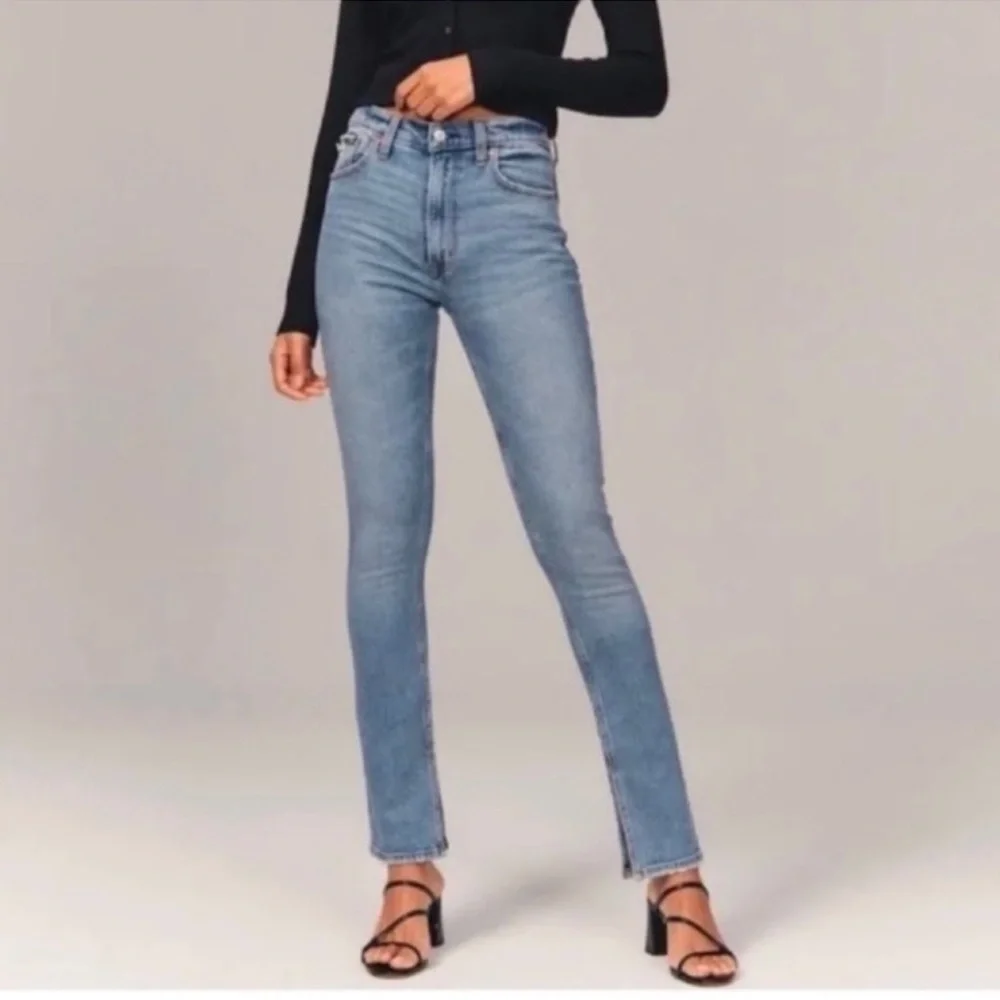 Abercrombie & Fitch The Skinny High Rise Jeans Vent Hem Size 8 Long - Picture 1 of 10